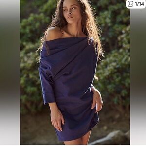 Free People beach off shoulder oversized mini dress